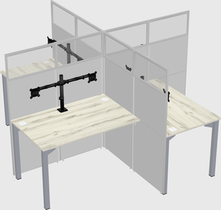 Quad office cubicles