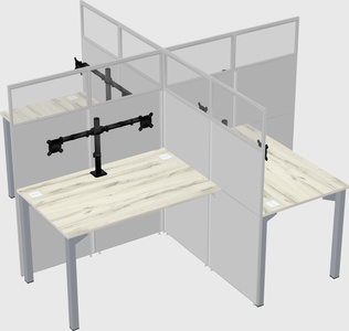 Quad office cubicles