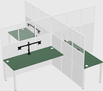 Quad office cubicles