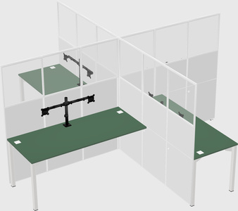 Quad office cubicles