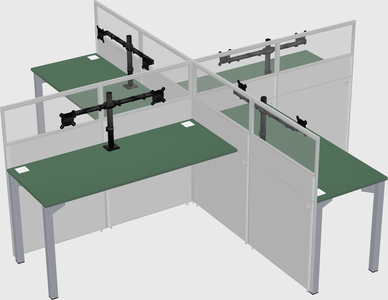 Quad office cubicles