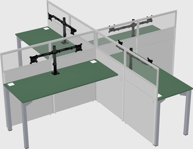 Quad office cubicles