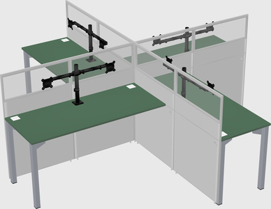 Quad office cubicles