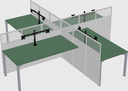 Quad office cubicles