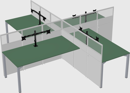 Quad office cubicles