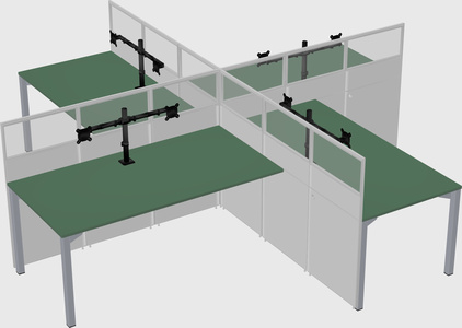 Quad office cubicles