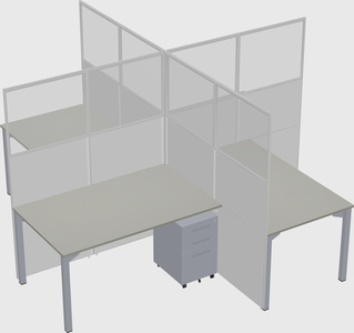 Quad office cubicles