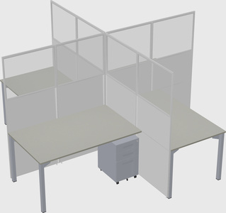 Quad office cubicles