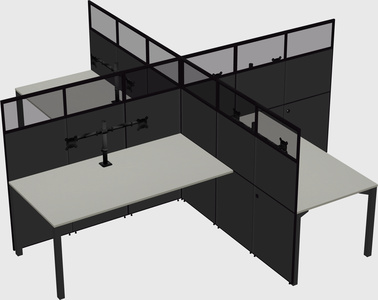 Quad office cubicles