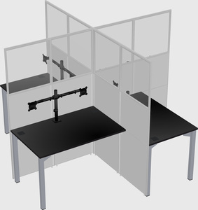 Quad office cubicles
