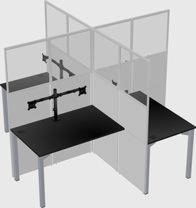 Quad office cubicles