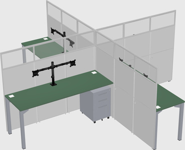 Quad office cubicles