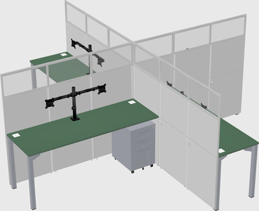 Quad office cubicles