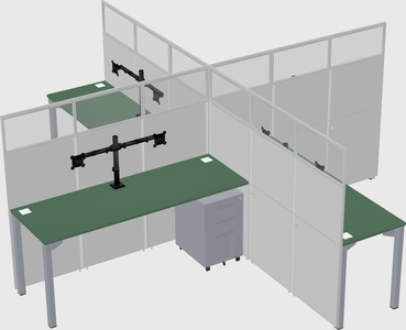 Quad office cubicles