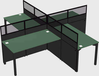 Quad office cubicles