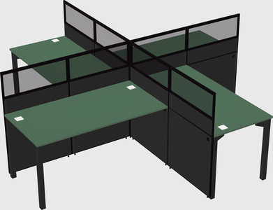 Quad office cubicles