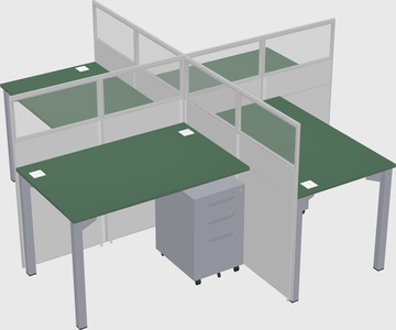Quad office cubicles