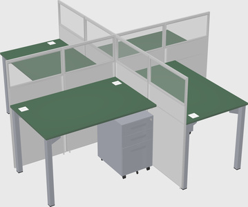 Quad office cubicles
