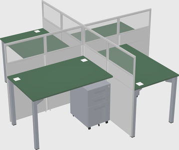 Quad office cubicles