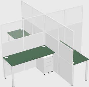 Quad office cubicles
