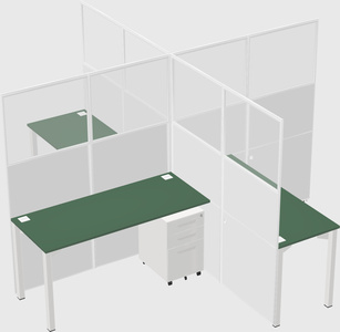 Quad office cubicles