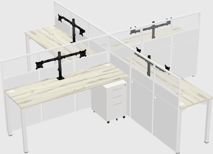 Quad office cubicles