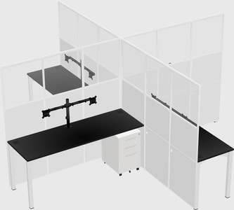 Quad office cubicles