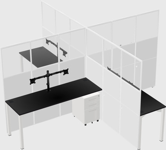 Quad office cubicles