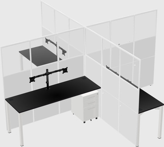 Quad office cubicles