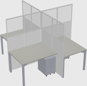 Quad office cubicles