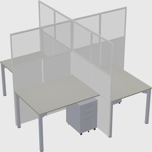Quad office cubicles