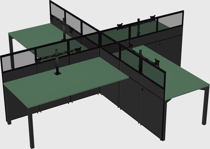 Quad office cubicles