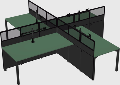 Quad office cubicles