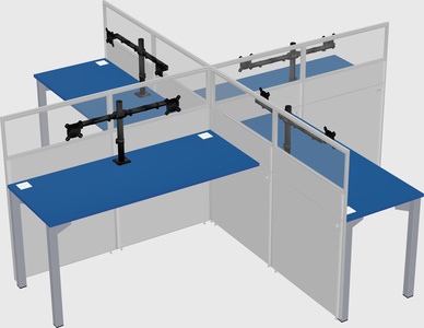Quad office cubicles