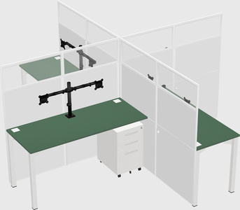 Quad office cubicles