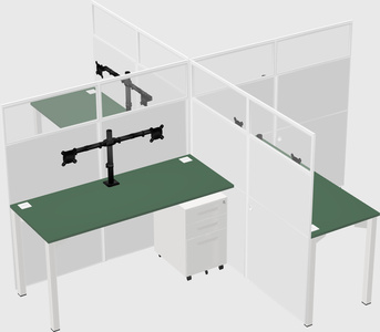 Quad office cubicles