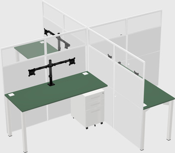 Quad office cubicles