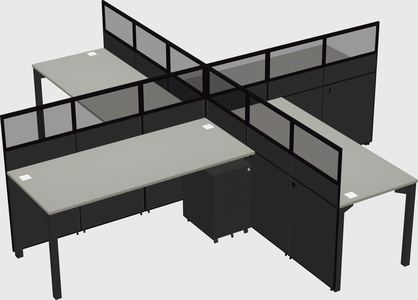 Quad office cubicles