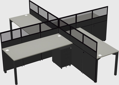 Quad office cubicles