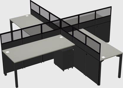 Quad office cubicles