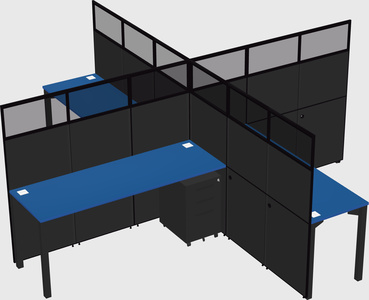 Quad office cubicles