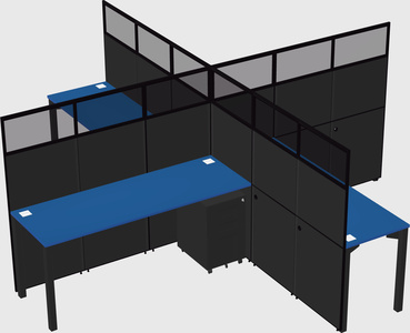 Quad office cubicles