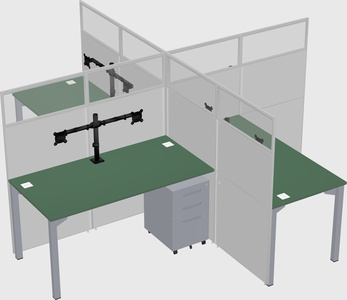 Quad office cubicles