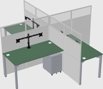Quad office cubicles