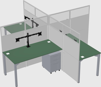 Quad office cubicles