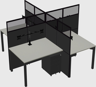 Quad office cubicles