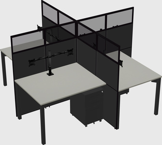 Quad office cubicles