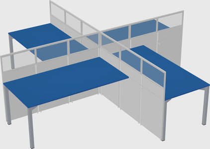 Quad office cubicles