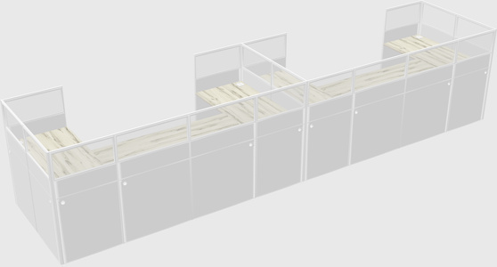 U-shaped cubicle