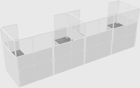 U-shaped cubicle